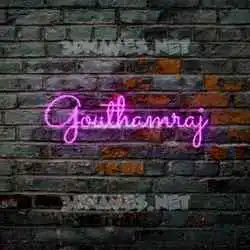 gouthamraj in Pink Neon style - 3D name wallpaper