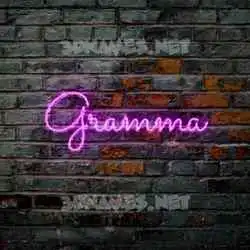 gramma in Pink Neon style - 3D name wallpaper