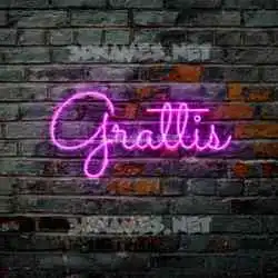 grattis in Pink Neon style - 3D name wallpaper
