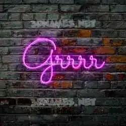 grrrr in Pink Neon style - 3D name wallpaper