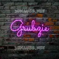 grubzie in Pink Neon style - 3D name wallpaper
