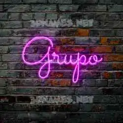 grupo in Pink Neon style - 3D name wallpaper