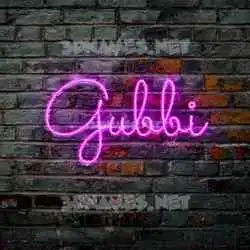 gubbi in Pink Neon style - 3D name wallpaper