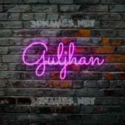 guljhan in Pink Neon style - 3D name wallpaper