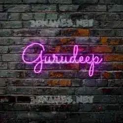 gurudeep in Pink Neon style - 3D name wallpaper