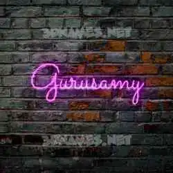 gurusamy in Pink Neon style - 3D name wallpaper