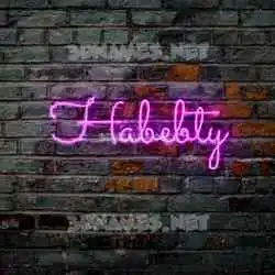 habebty in Pink Neon style - 3D name wallpaper