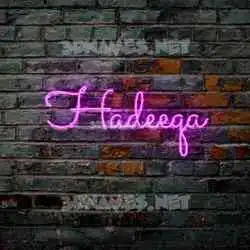 hadeeqa in Pink Neon style - 3D name wallpaper