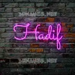 hadif in Pink Neon style - 3D name wallpaper