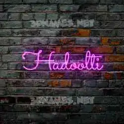 hadoolti in Pink Neon style - 3D name wallpaper
