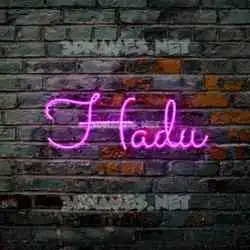 hadu in Pink Neon style - 3D name wallpaper
