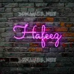 hafeez in Pink Neon style - 3D name wallpaper