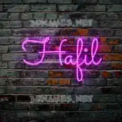 hafil in Pink Neon style - 3D name wallpaper