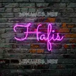 hafis in Pink Neon style - 3D name wallpaper
