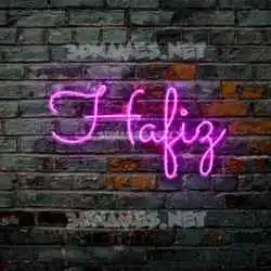 hafiz in Pink Neon style - 3D name wallpaper