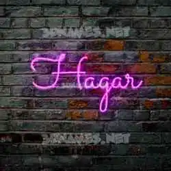 hagar in Pink Neon style - 3D name wallpaper