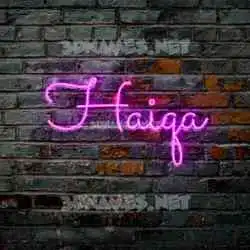 haiqa in Pink Neon style - 3D name wallpaper