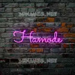 hamode in Pink Neon style - 3D name wallpaper