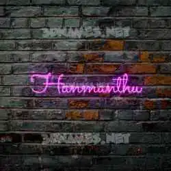 hanmanthu in Pink Neon style - 3D name wallpaper