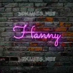 hanny in Pink Neon style - 3D name wallpaper