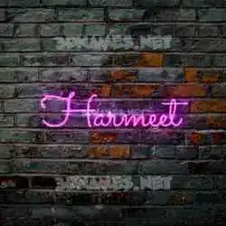 harmeet in Pink Neon style - 3D name wallpaper