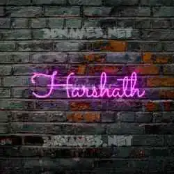 harshath in Pink Neon style - 3D name wallpaper