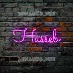 hasseb in Pink Neon style - 3D name wallpaper