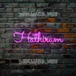 hathiram in Pink Neon style - 3D name wallpaper
