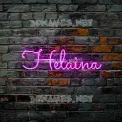 helaina in Pink Neon style - 3D name wallpaper