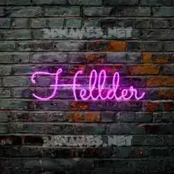 hellder in Pink Neon style - 3D name wallpaper