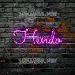 hendo in Pink Neon style - 3D name wallpaper