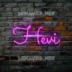 hevi in Pink Neon style - 3D name wallpaper