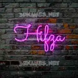 hifza in Pink Neon style - 3D name wallpaper