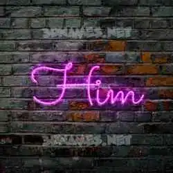 him in Pink Neon style - 3D name wallpaper