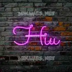 hiu in Pink Neon style - 3D name wallpaper