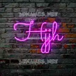hjjh in Pink Neon style - 3D name wallpaper