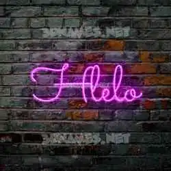 hlelo in Pink Neon style - 3D name wallpaper