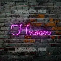 hnoon in Pink Neon style - 3D name wallpaper