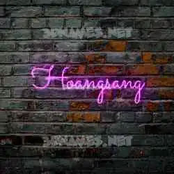 hoangsang in Pink Neon style - 3D name wallpaper