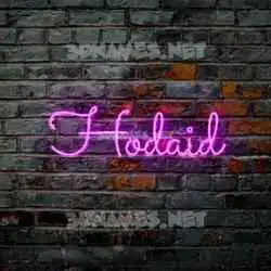 hodaid in Pink Neon style - 3D name wallpaper