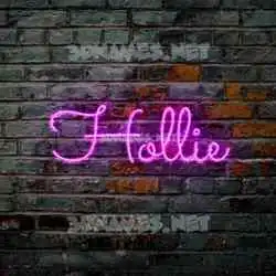 hollie in Pink Neon style - 3D name wallpaper