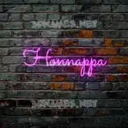 honnappa in Pink Neon style - 3D name wallpaper