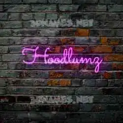 hoodlumz in Pink Neon style - 3D name wallpaper