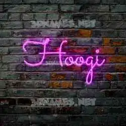 hoogi in Pink Neon style - 3D name wallpaper