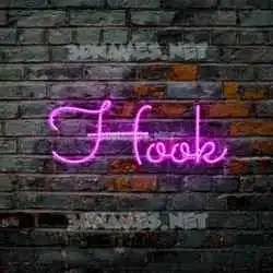 hook in Pink Neon style - 3D name wallpaper