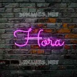 hora in Pink Neon style - 3D name wallpaper