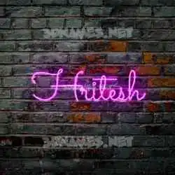 hritesh in Pink Neon style - 3D name wallpaper