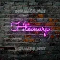 hteenarp in Pink Neon style - 3D name wallpaper
