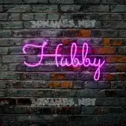hubby in Pink Neon style - 3D name wallpaper