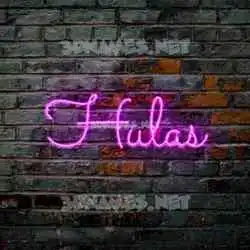 hulas in Pink Neon style - 3D name wallpaper